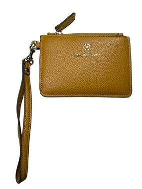 Nanette Lepore Mustard Yellow Pebbled Leather Wristlet